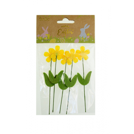 Pick virág filc 11cm s/6 sárga