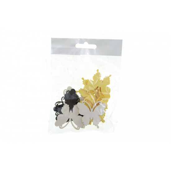 Pillangó fa 4cm s/12 mix sárga