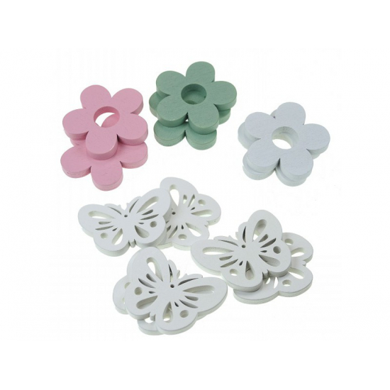 Figura pillangó/virág fa LV 5,5cm s/6 több szín