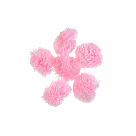 Pom-pom plüss 4cm s/6 rózsaszín