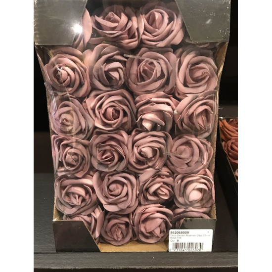 Selyemvirág rózsa hab D5 s/24 lila