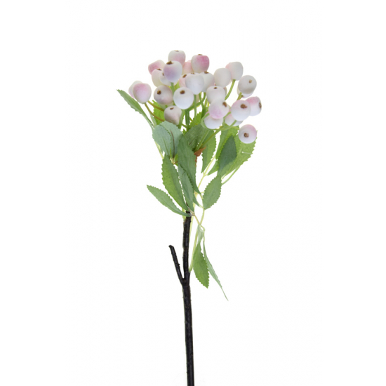 Selyemvirág bogyós ág 39cm rózsaszín