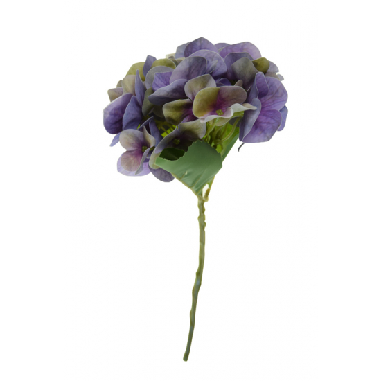 Selyemvirág hortenzia csokor 35cm lila/sárga