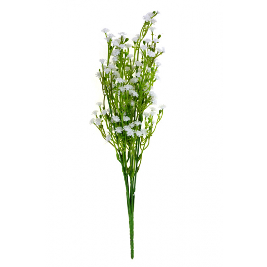 Selyemvirág fátyolvirág csokor 34cm 7fej fehér