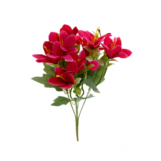 Selyemvirág liliom csokor 33cm 5fej pink