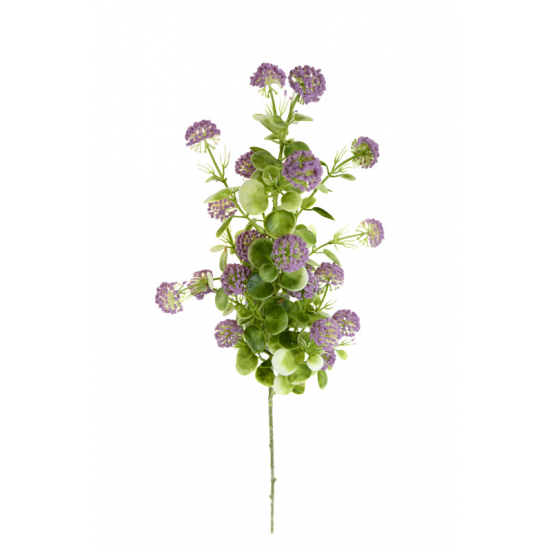 Selyemvirág eucalyptus ág 61cm zöld/lila