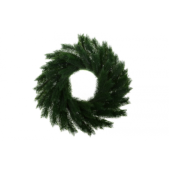 Selyemvirág fenyő koszorú D30 szürkészöld