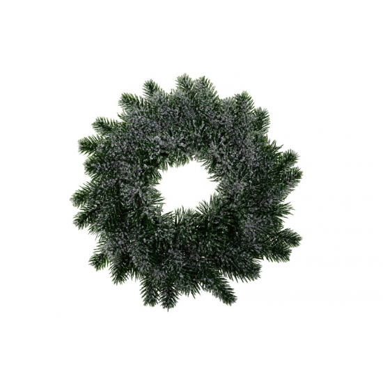 Selyemvirág fenyő koszorú D32 havas zöld