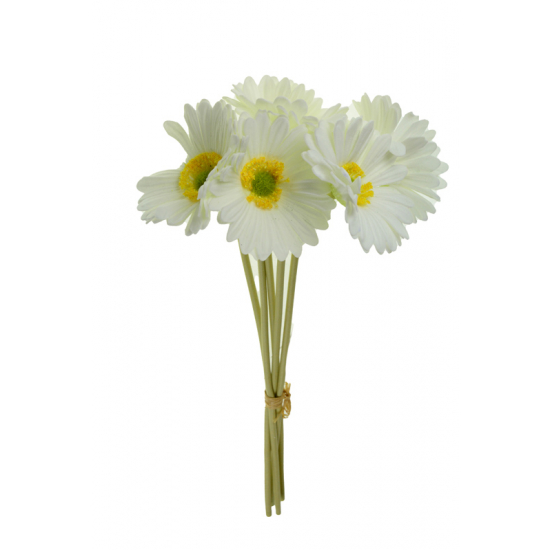 Selyemvirág gerbera csokor 35cm fehér