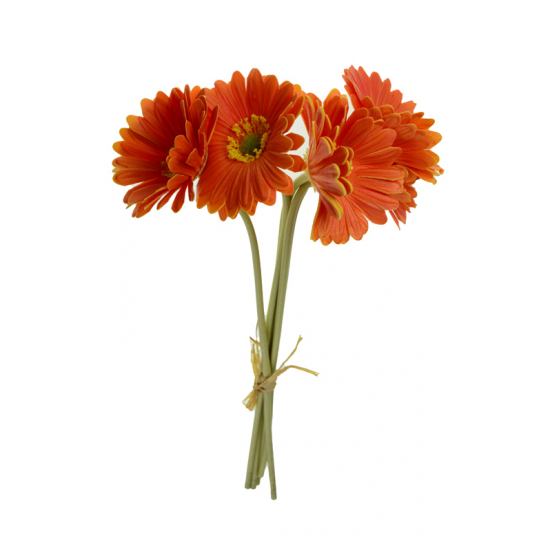 Selyemvirág gerbera csokor 35cm narancs