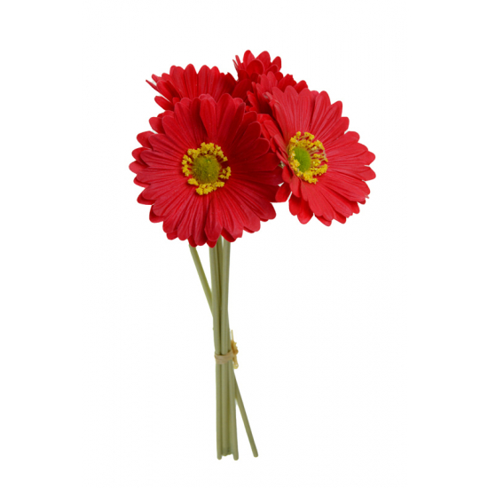 Selyemvirág gerbera csokor 35cm piros
