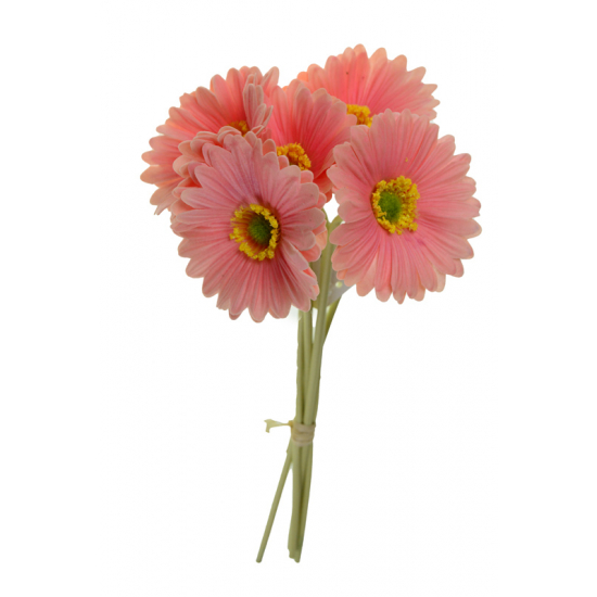 Selyemvirág gerbera csokor 35cm rózsaszín