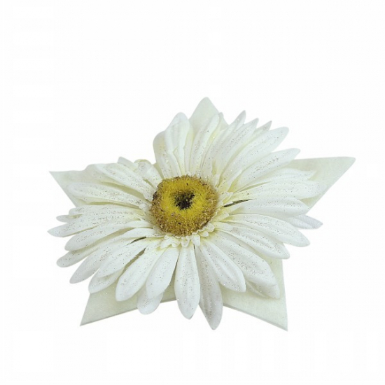 Selyemvirág gerbera filc csillag nagy krém