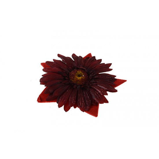 Selyemvirág gerbera filc csillagon piros