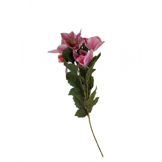 Selyemvirág hunyor 4fej 50cm fehér/pink