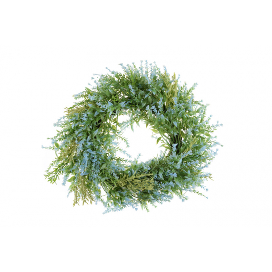 Selyemvirág koszorú D30 fehér-zöld