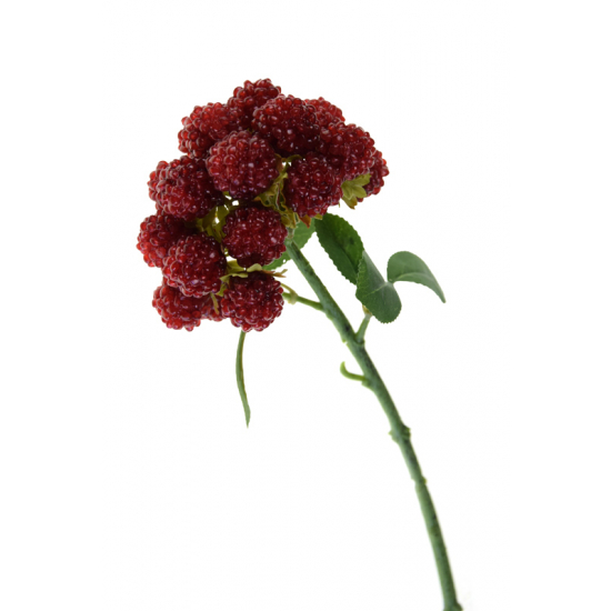 Selyemvirág licsi ág 31cm piros