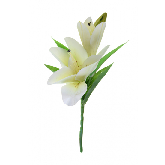Selyemvirág liliom 2fej 39cm fehér