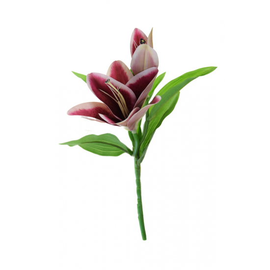 Selyemvirág liliom 2fej 39cm lila