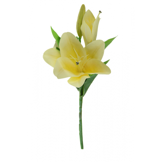 Selyemvirág liliom 2fej 39cm sárga