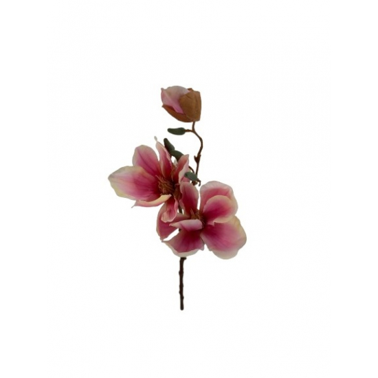 Selyemvirág magnólia 3fej 49cm pink