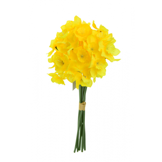 Selyemvirág nárcisz csokor 32cm sárga
