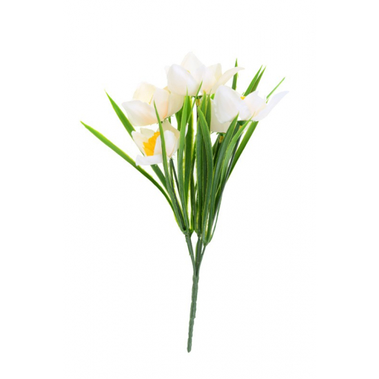 Selyemvirág nárcisz csokor 28cm fehér