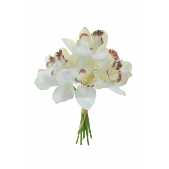Selyemvirág orchidea csokor 27cm fehér