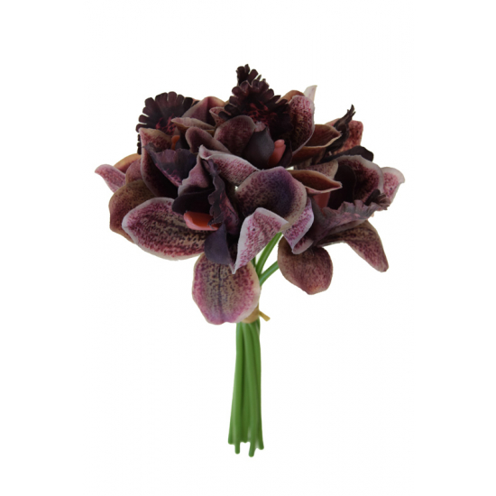 Selyemvirág orchidea csokor 27cm lila