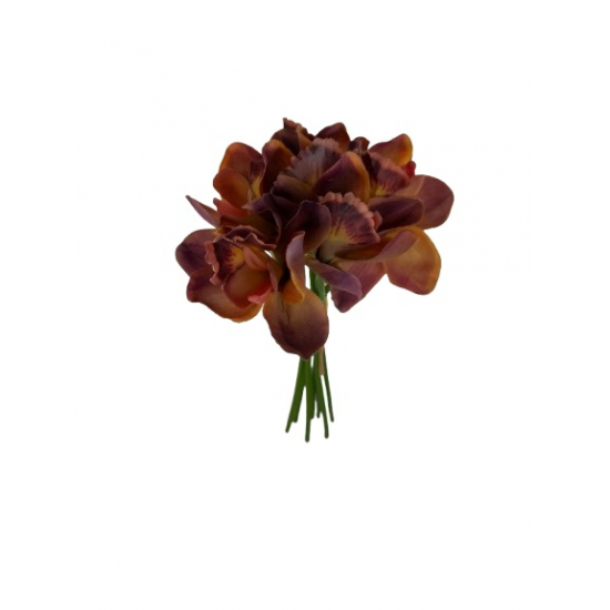 Selyemvirág orchidea csokor 27cm mályva