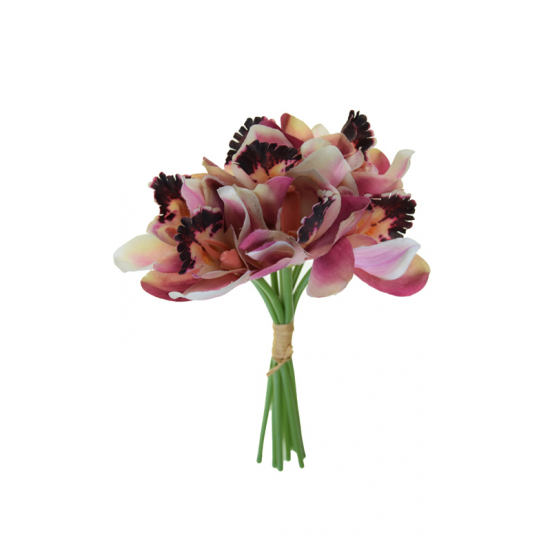 Selyemvirág orchidea csokor 27cm rózsaszín/lila