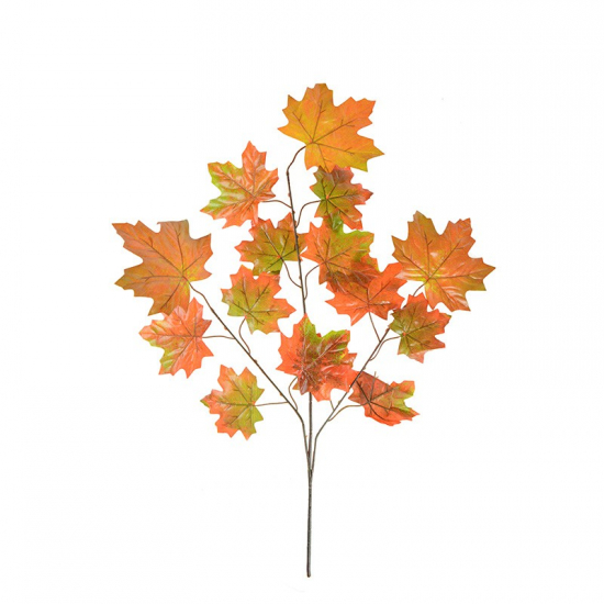 Selyemvirág őszi ág 70-72cm DB! narancs/zöld