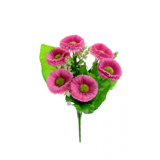 Selyemvirág őszirózsa csokor 27cm pink