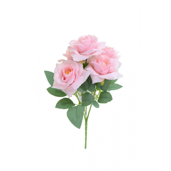 Selyemvirág rózsacsokor 27 cm rózsaszín