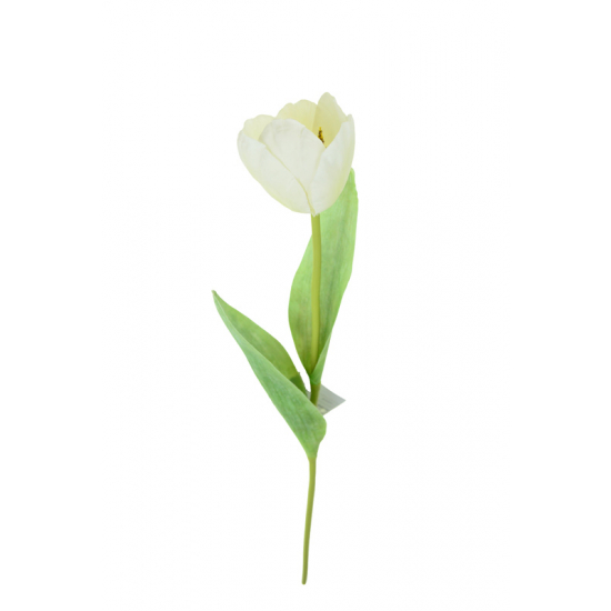 Selyemvirág szálas tulipán 49cm fehér