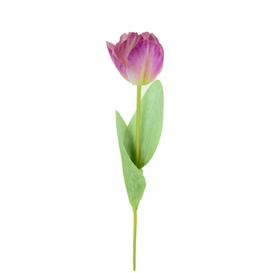 Selyemvirág szálas tulipán 49cm lila