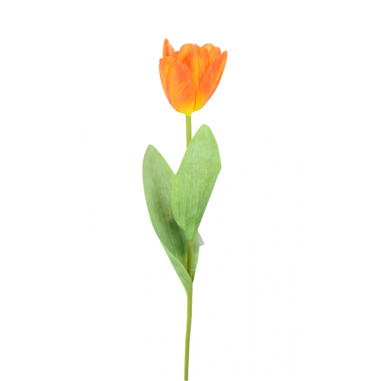 Selyemvirág szálas tulipán 49cm narancs
