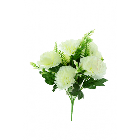 Selyemvirág szegfű csokor 31cm fehér