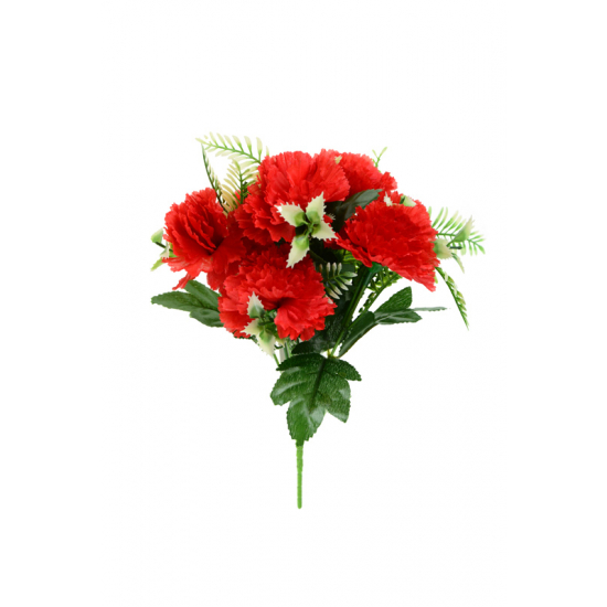 Selyemvirág szegfű csokor 31cm piros