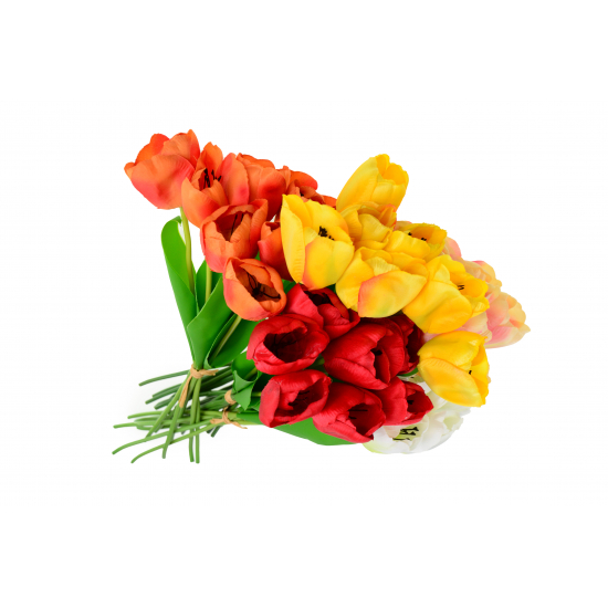 Selyemvirág tulipán csokor 45cm több szín