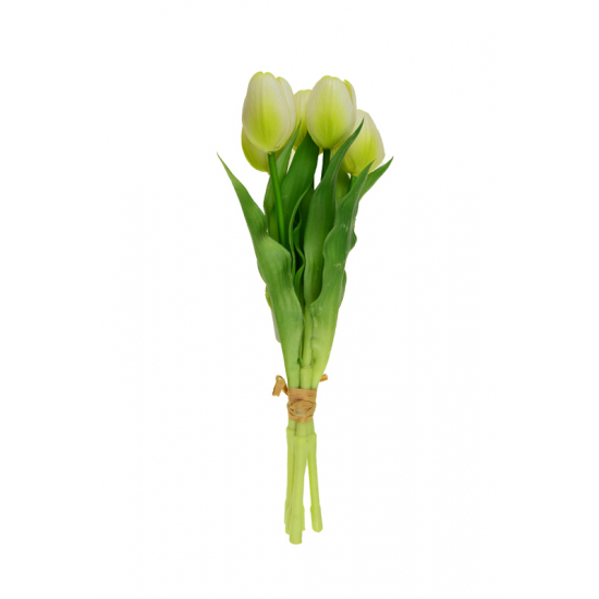 Selyemvirág tulipán csokor 42cm fehér