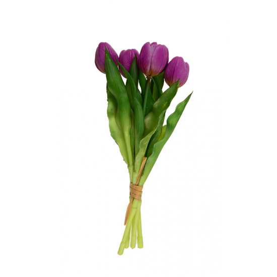 Selyemvirág tulipán csokor 42cm lila