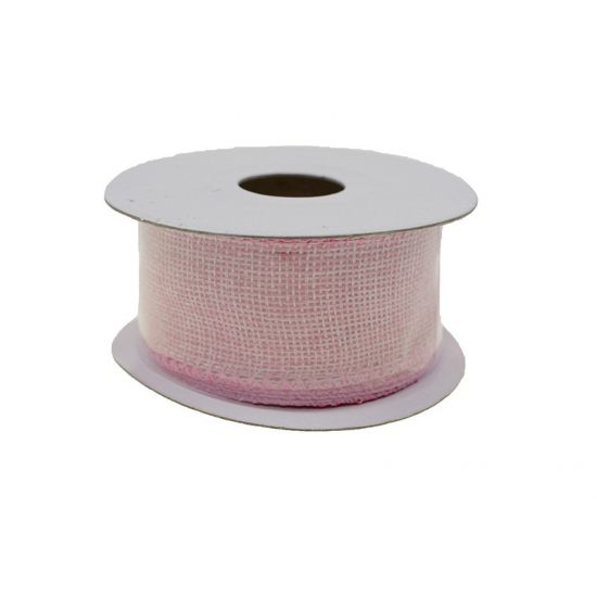 Szalag juta 4cm 5y pink