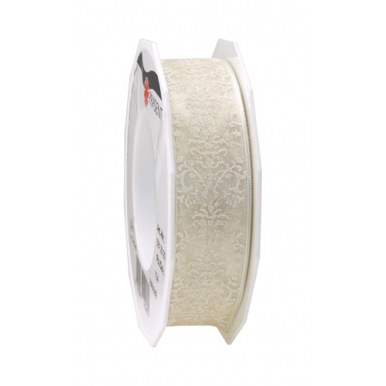 Szalag organza 25 mm - 20 m PARADISE krém