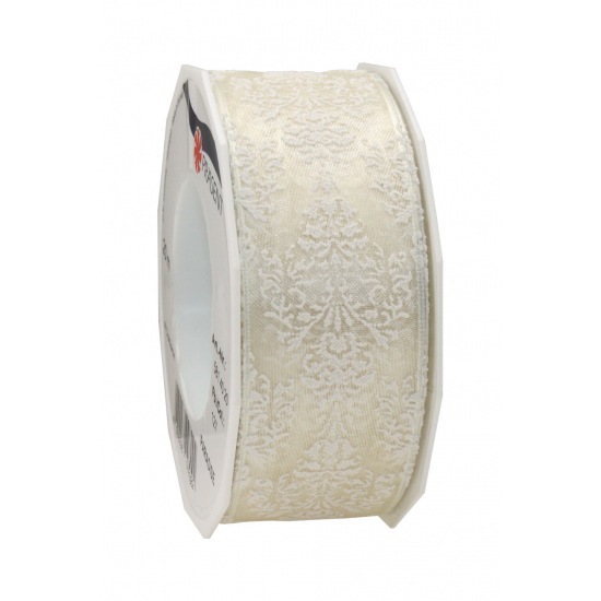 Szalag organza 40 mm - 20 m PARADISE krém