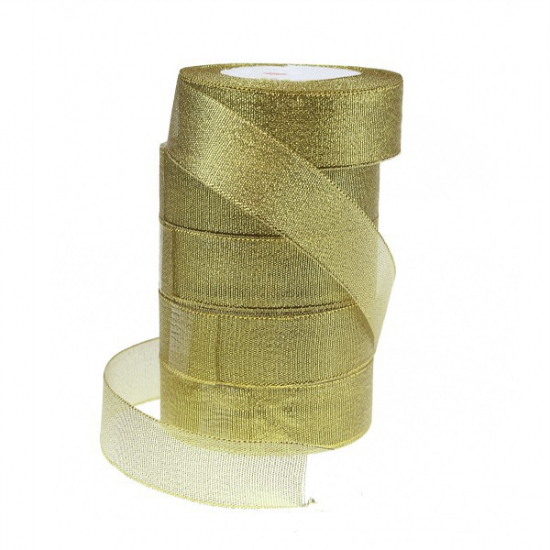 Szalag organza 3,5cm*25y glitteres több szín