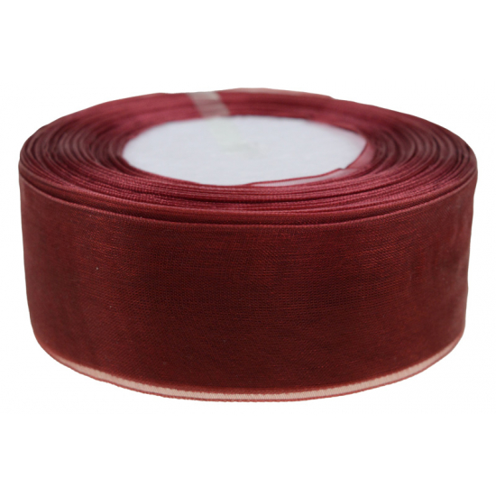 Szalag organza 3,8cm*50y bordó