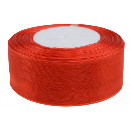 Szalag organza 3,8cm*50y piros
