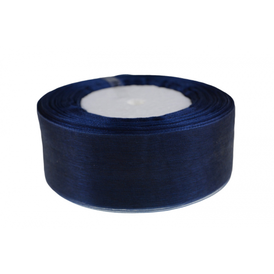 Szalag organza 3,8cm*50y sötét kék