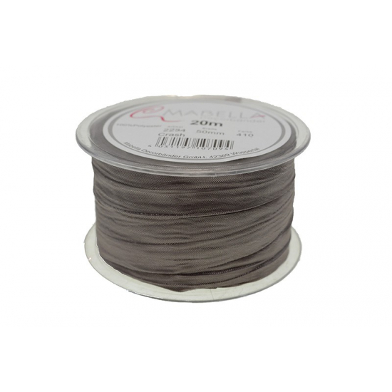 Szalag szatén gyűrt 50mm*20m szürke